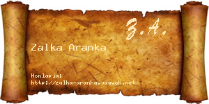 Zalka Aranka névjegykártya